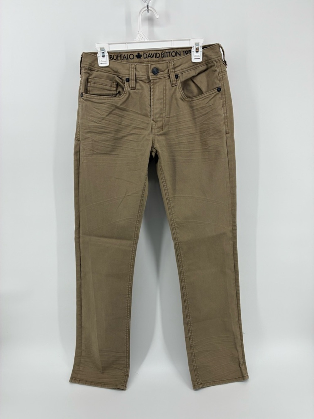 Buffalo David Bitton Men's Khaki Straight Stretch Jeans